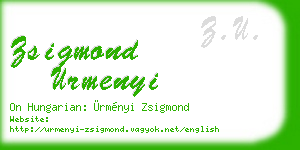 zsigmond urmenyi business card
