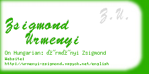 zsigmond urmenyi business card